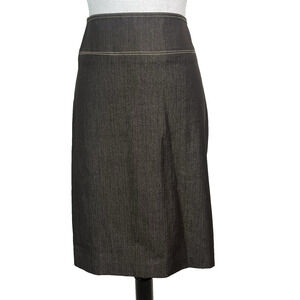 Cache Skirt size 6 Classic Brown Straight Pencil Knee Stretch Casual Career
